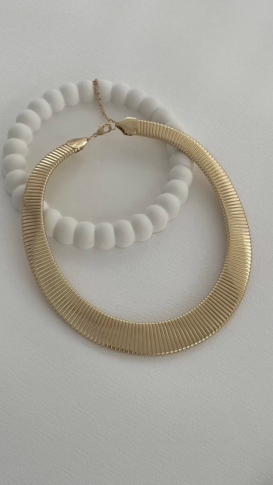 Özel Seri Kalın Tırtık Model Gold Choker Kolye